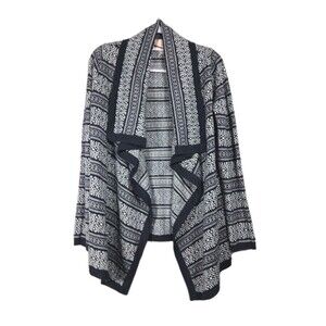 Skies Are Blue Anthropologie Cardigan Sweater Womens Large Waterfall Fair Isle